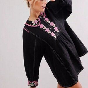 Free People Boho More To Come Mini Swing Dress